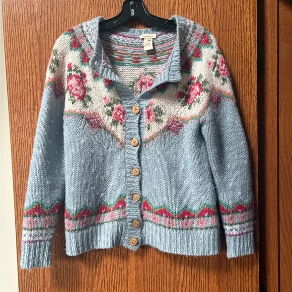 Sundance Fair Isle Wool Floral Cardigan - Picture 2 of 4